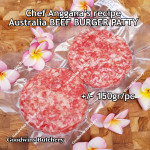 Australia beef mince 85CL Anggana's BURGER PATTY seasoned with Italian herbs ECONOMY THIN frozen price for 500g 5pcs